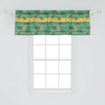 thumbnail image 2 of Ambesonne Wildlife Valance Pack of 2, Elephants Hippos Horses, 54"X18", Sea Green Taupe, 2 of 4