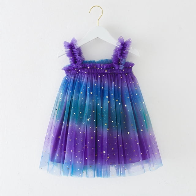 LOVZFMLL Robe Dégradée Sans Manches en Maille pour Filles à la Mode Robe Décontractée et Confortable