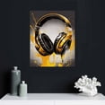 thumbnail image 4 of Nawypu  Teen Game Wall Decor Modern Graffiti Wall Art Black Gold Gamepad Headphones Canvas Print Boys Playroom Poster Street Game Painting Bedroom Dorm Game Room Man Cave Home Decor, 4 of 4
