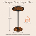 thumbnail image 5 of MEHOOM Round Side Table, Rustic Brown Drink Table for Small Spaces, Modern Accent End Table for Living Room, Bedroom, 5 of 9