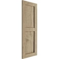 thumbnail image 3 of Ekena Millwork 15"W x 28"H Rustic Two Equal Panel Flat Panel Rough Sawn Faux Wood Shutters (Per Pair), Primed Tan, 3 of 11