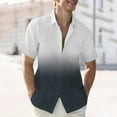 thumbnail image 2 of VSSSJ Mens Gradient Shirts Comfy Fashion Short Sleeve Button Down Shirt Relaxed Fit Hawaiian Summer Beach Casual Shirts for Men Black XXXL, 2 of 6