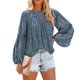 thumbnail image 3 of Blusa de manga larga abullonada, blusa de manga larga con estampado floral redondo, blusas de manga larga lindas para mujer, materiales ecológicos, 3 of 6