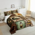 thumbnail image 5 of Farmhouse Pike Fish Comforter Set Men,Hunting Fishing Bedding Set Twin,Rustic Lake Paddle Bedding Comforter Sets,Cabin Lodge Plaid Patchwork Duvet Insert with 1 Pillowcase Bedroom Decor, 5 of 5