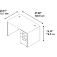 thumbnail image 4 of Bush Series C Elite Hansen Cherry 48W x 30D Desk Shell with 3 Drawer File SRE232HCSU, 4 of 7