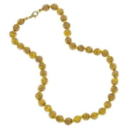 GlassOfVenice Murano Glass Sommerso Necklace - Yellow