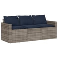 thumbnail image 3 of vidaXL 6 Piece Patio Sofa Set with Cushions Gray Poly Rattan, 3 of 8