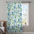 thumbnail image 4 of Blue Green Botanical Sheer Curtains 54 Inches Long, Watercolor Spring Floral Summer Light Filering Curtains, Breathable Simi Curtain Privacy Drapes for Kitchen Bathroom Nursery Small Window Treatment, 4 of 8