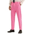 thumbnail image 4 of INSPIRE CHIC Polka Dots Dress Pants for Men's Flat Front Printed Trousers 34 Pink, 4 of 4
