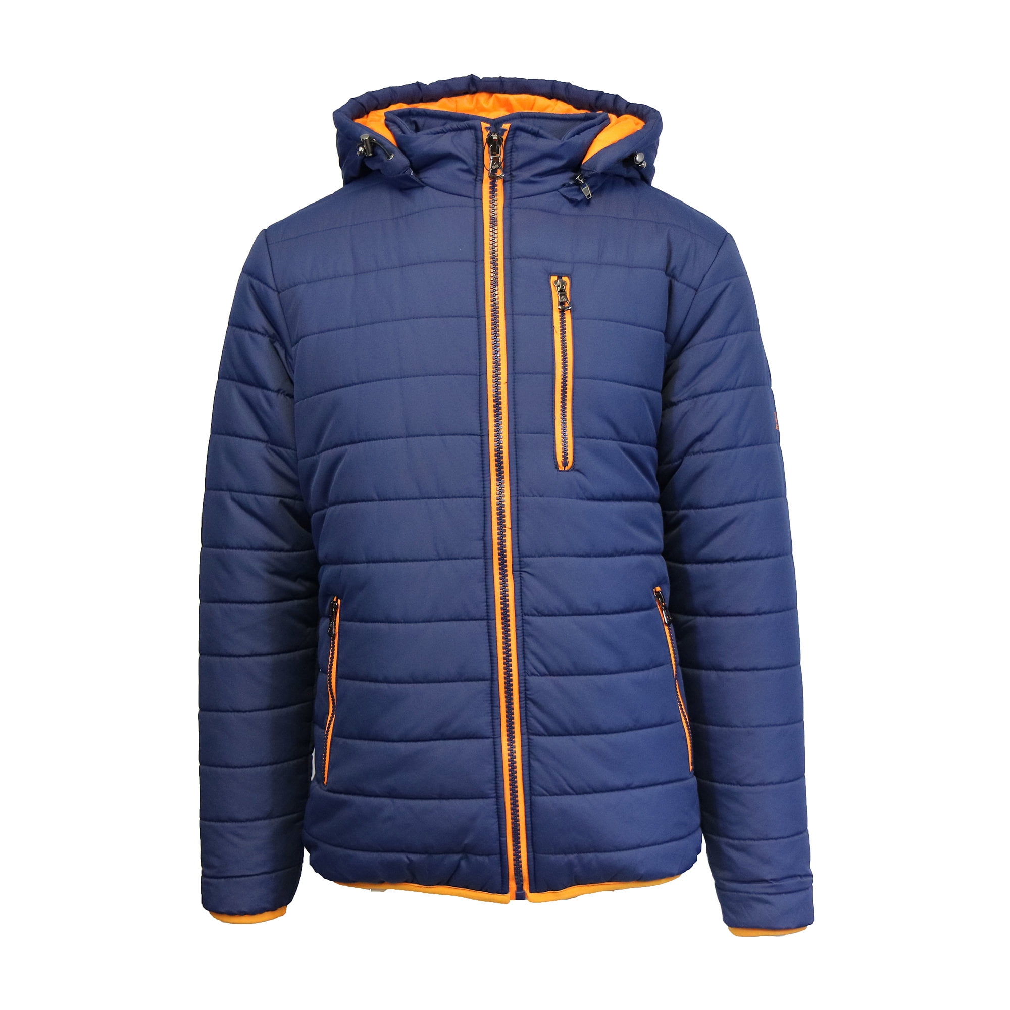 Men's Heavyweight Puffer Jacket With Contrast Color Trim