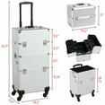 thumbnail image 4 of Yaheetech 3 in 1 Rolling Makeup Train Case, 4 of 8