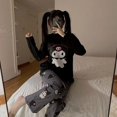 thumbnail image 4 of Pijamas Kawaii Sanrio Kuromi de dos piezas, ropa suave para el hogar, regalo de cumpleaños y Navidad para niña saliente, otoño coreano, novedad, 4 of 4