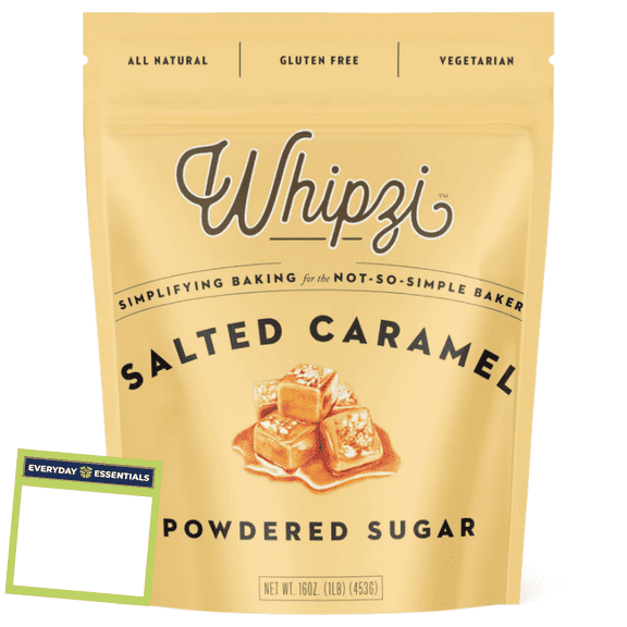 Whipzi Salted Caramel Powdered Sugar (16 oz) with Everyday Essentials Notepad