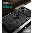 thumbnail image 6 of Case for Apple iPhone 13 with Slide Camera Cover,Military Grade Heavy Duty Protection Phone Case Cover with Magnetic Ring Kickstand for iPhone 13 SJ Black, 6 of 7