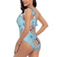 thumbnail image 4 of Picia I Am A Fan Popcorn Pattern Women's One Piece Swimsuits,One Shoulder Swimwear Asymmetric ,Ruffle Monokinis Bathing Suits,High Waisted Flattering Bathing Suits-XX-Large, 4 of 8