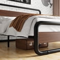 thumbnail image 4 of Amolife Full Bed Frame with Headboard and Footboard, Metal Platform Bed, No Box Spring Required, Brown, 4 of 8