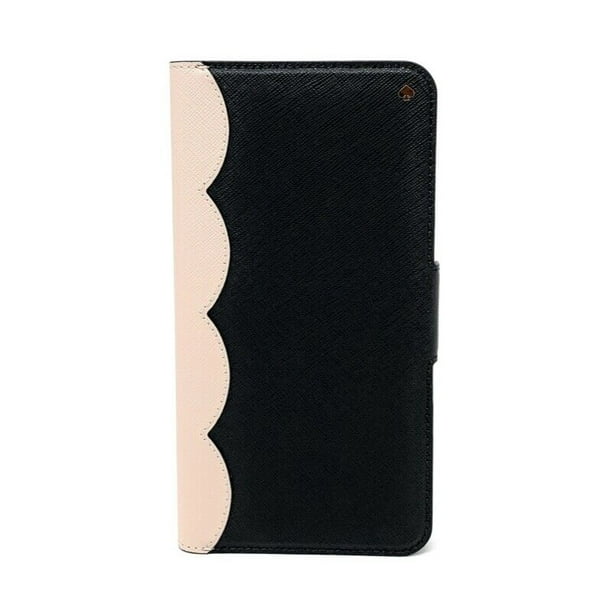 Kate Spade New York Scallop Colorblock Saffiano Leather Wrap Folio iPhone  Xs / iPhone X Case, Black/Warm Beige 