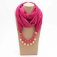 thumbnail image 1 of Collar de bufanda de gasa envuelta para mujer, joyería de perlas de moda, protección solar musulmana, regalo de bufanda, nuevo diseño, 14 colores, 1 of 4