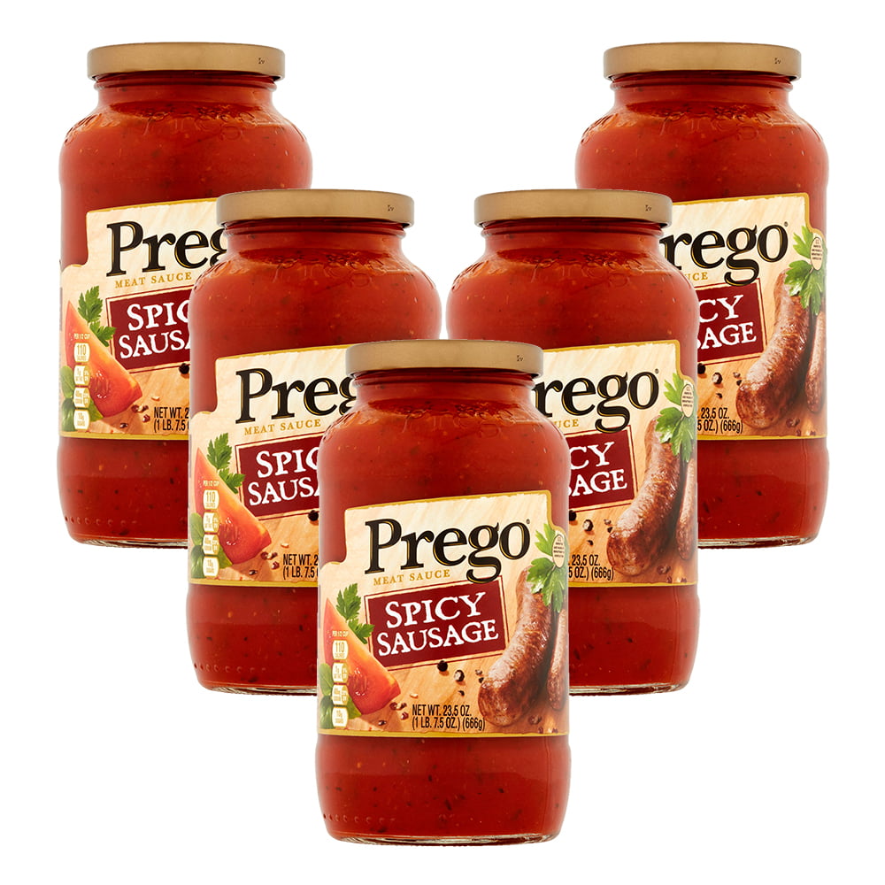 5 Pack Prego Spicy Sausage Meat Sauce 23 5 Oz Walmart Com Walmart Com
