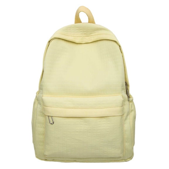 FUZHIQ Classic School Backpack for 7th 8th 9th 10th Grade, Minimalist Solid Bookbag with Front Pocket, Durable Water Resistant Middle High School Bag, Yellow