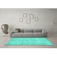 thumbnail image 3 of Ahgly Company Machine Washable Indoor Square Abstract Turquoise Blue Contemporary Area Rugs, 7' Square, 3 of 4