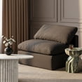 thumbnail image 2 of Meridian Furniture Indulge Contemporary Linen Fabric Armless Chair in Black, 2 of 9