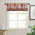 thumbnail image 7 of Merry Christmas Kitchen Curtains and Valances Set, Red Xmas Gnome Pine Tree Plaid Wood Grain Rod Pocket Window Valance Window Curtain Panels for Living Room Bedroom Laundry, 27.5x36in, 3 Pieces, 7 of 7