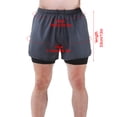 thumbnail image 7 of Two Men Sports Shorts With Liner 2-in-1 With Pockets Quick Dry Running Cycle Fitness Shorts, 7 of 7