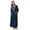 1122#Navy, variant on Womens Bathrobe Ladies Fleece Plush Warm Long Robes Fleece Nightgown Sleepwear