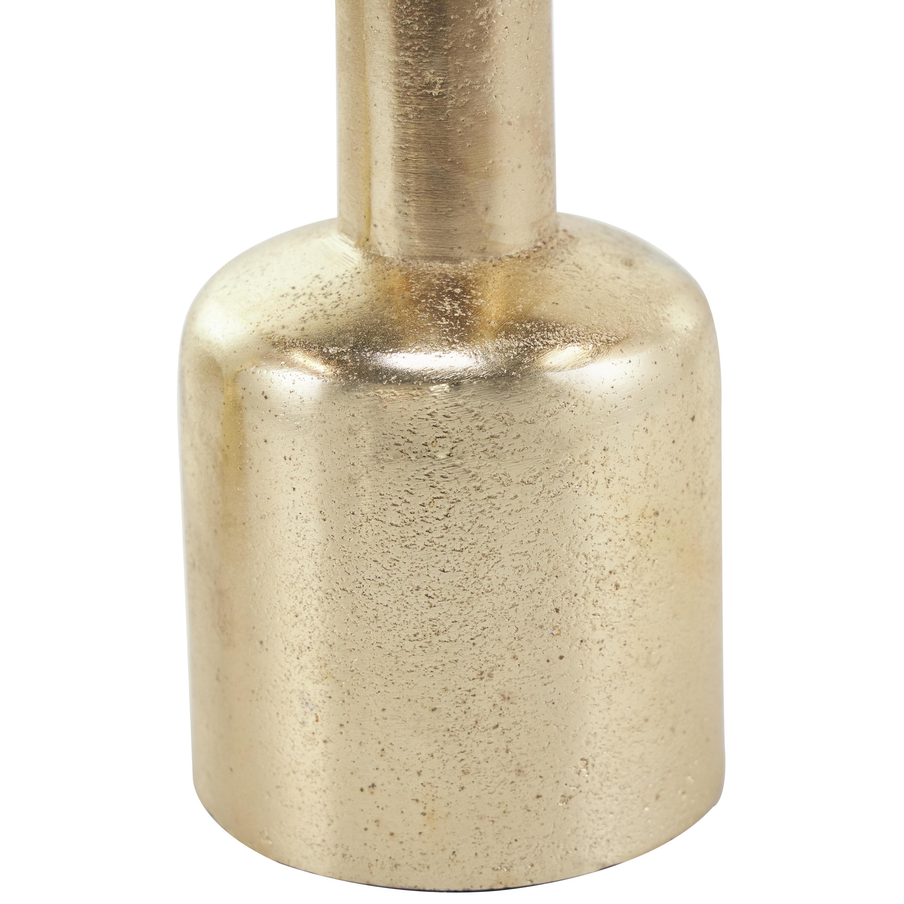 DecMode 2 Candle Gold Aluminum Metal Candle Holder with Rounded Bases, Set of 2