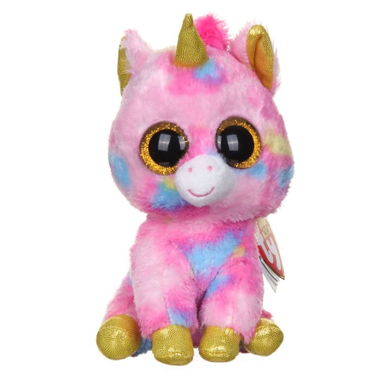 Ty Beanie Boos FANTASIA the Unicorn 6" Beanbag Plush Toy w/ Glitter Eyes 