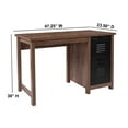 thumbnail image 3 of Emma + Oliver Crosscut Oak Wood Grain Finish Computer Desk with Metal Drawers, 3 of 6