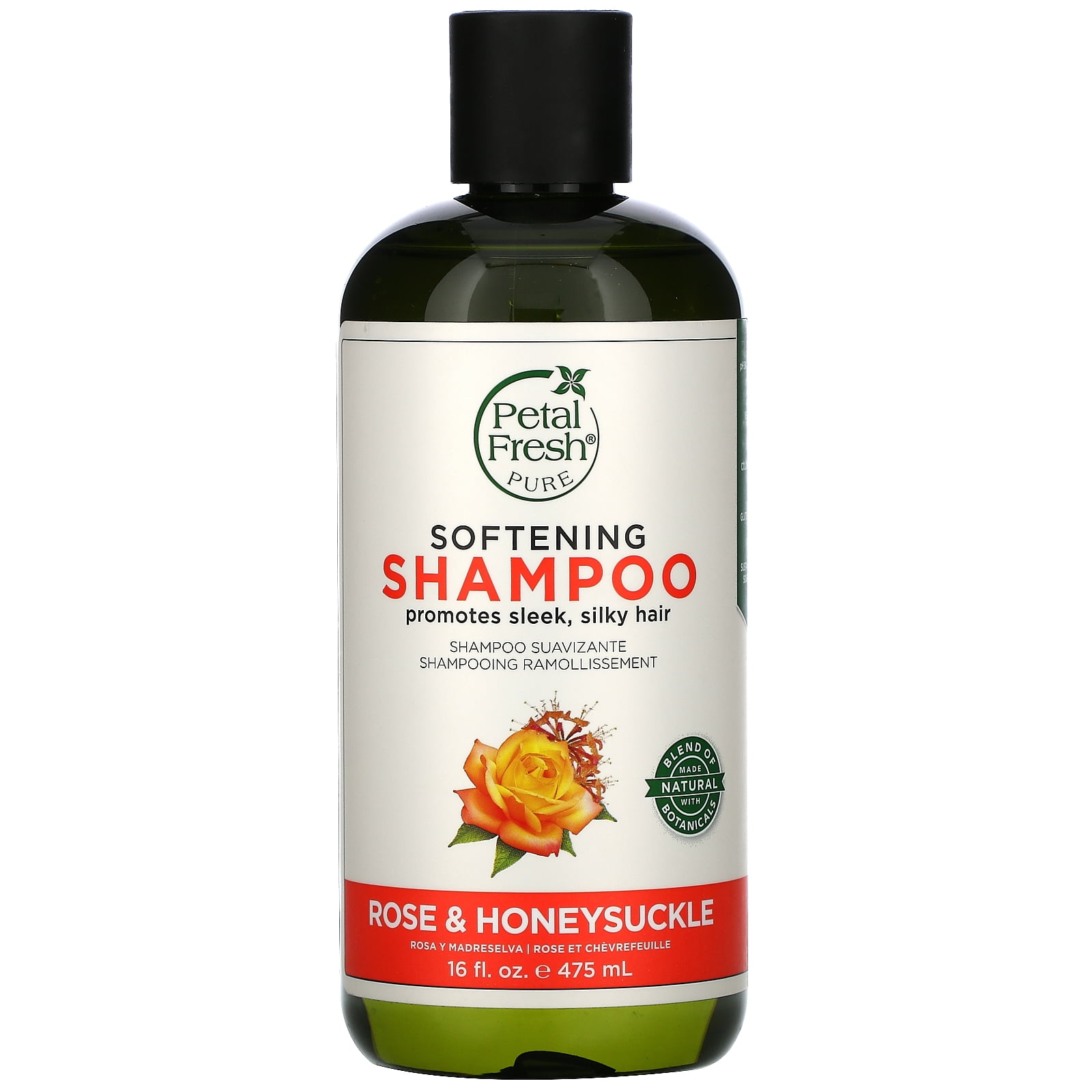Softening Shampoo, Rose & Honeysuckle, 16 fl oz (475 ml), Petal Fresh