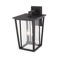 thumbnail image 6 of Z-Lite Seoul 2 Light 19" Clear Glass Aluminum Outdoor Wall Sconce in Black, 6 of 7