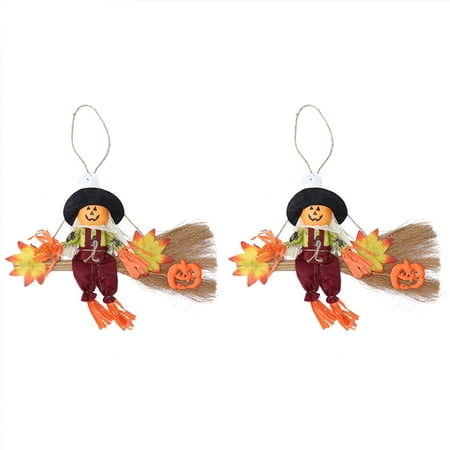 

NUOLUX 2pcs Witch Broomsticks Hanging Pendant Doll Paragraph Witch Broomsticks Pendants for Halloween Carnival Party Random Color Style 1