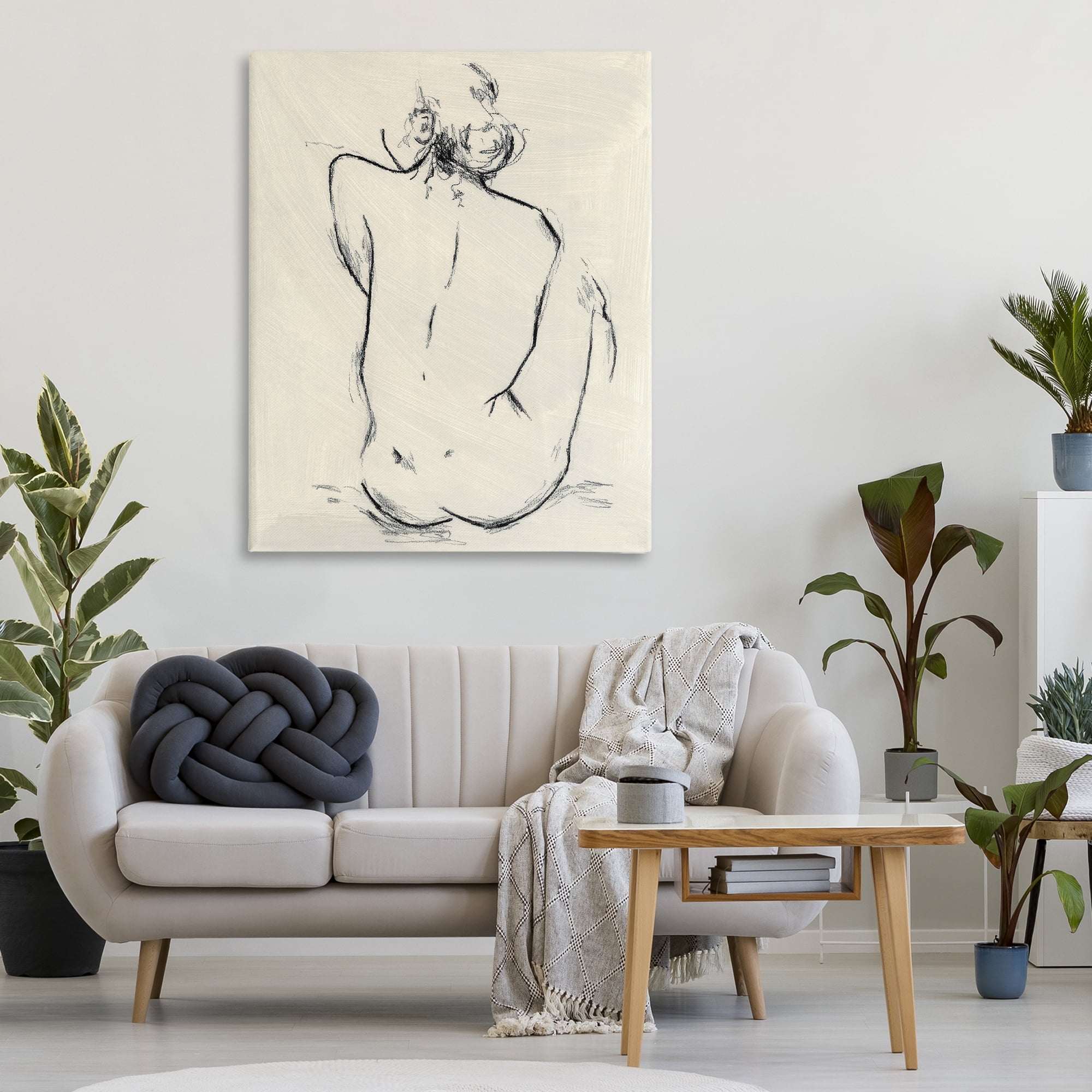 Stupell Industries Nude Sitting Study Canvas Wall Art, design by Chloe Elliot