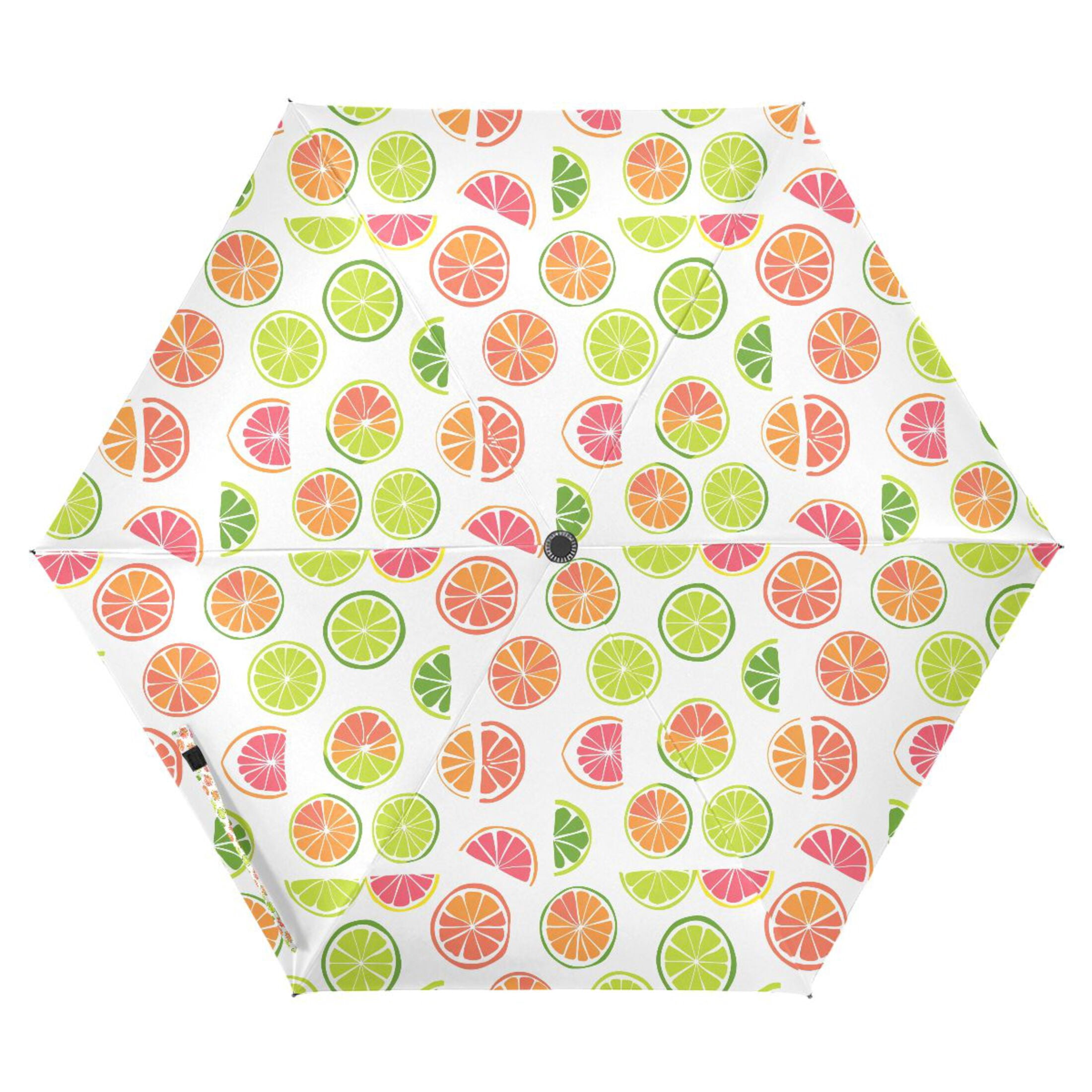 Colorful Lemon Slice Compact Sun Umbrella Windproof Travel Umbrellas for Rain Strong Portable UV Protection