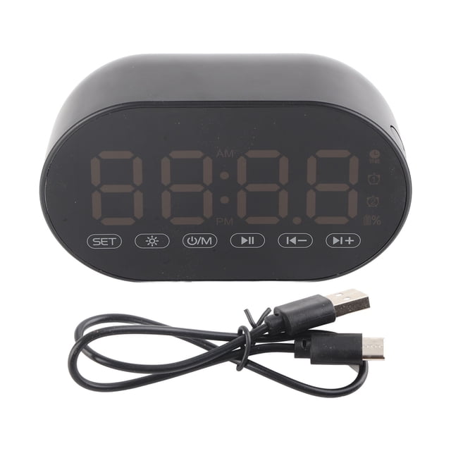 Reloj despertador inteligente con inteligencia artificial para estudiantes, reloj despertador electrónico, altavoz inalámbrico con Bluetooth para dormitorios, color negro