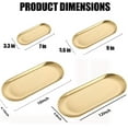 thumbnail image 2 of 2 Pack Stainless Steel Decorative Tray Oval Jewelry and Make up Organiser,Gold Vanity Tray,Candle Plate Decorative Tray (10 inch/26cm), 2 of 8