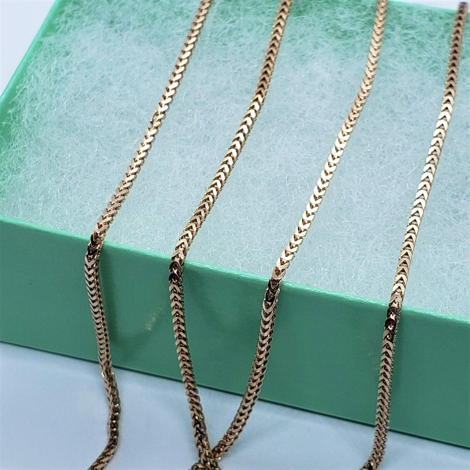 14K Solid Rose Gold Franco Necklace Chain 1.5mm