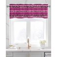 thumbnail image 2 of Faux Linen Valances for Windows Mexico Leopard print Rose Red Curtains Valance Light Filtering Rod Pocket Small Window Treatment for Kitchen Living Room Bedroom 54x18In, 2 of 6
