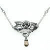 Controse Women's Silver-Toned Stainless Steel The Blooming Rose Necklace 17" plus 2" extender