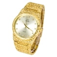 thumbnail image 2 of Ice Star Men's Luxury 45mm Nugget Watch with Diamond Accent Dial - Adjustable Band - Quartz Movement - Exquisite 14k Gold Finish, 2 of 5