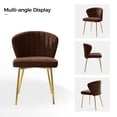 thumbnail image 6 of Tina's Home Velvet Wingback Accent Chair Upholstered Makeup Vanity Chair Bedroom Living Room Auburn, 6 of 8