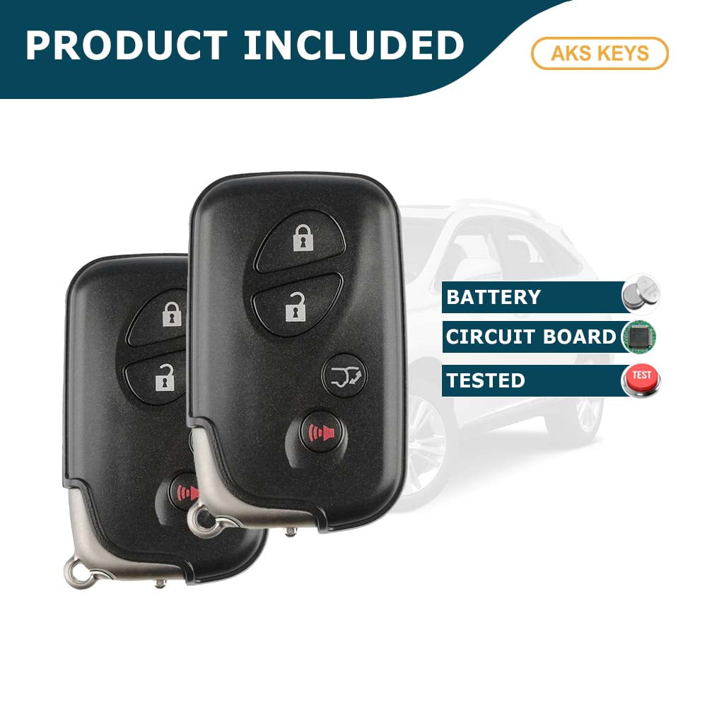 AKS KEYS Replacement for Lexus Smart Key 4 Buttons Fob That Uses FCC HYQ14ACX