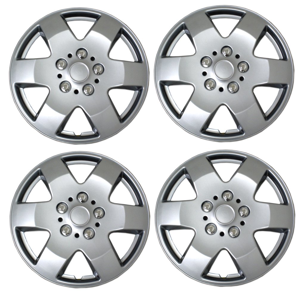 Set of 4 Metallic Silver Hubcaps 15" Type 2 WSC35052S15 Hub Caps
