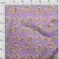 thumbnail image 2 of oneOone Viscose Chiffon Pastel Purple Fabric Flower & Leaves Watercolor Sewing Material Print Fabric By The Yard 42 Inche Wide, 2 of 4