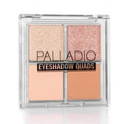 "Palladio Eyeshadow Quads, Velvety Pigmented Blendable Matte, Metallic & Shimmer Finishes, Creamy Formula, Four Way Quad Eye Shadow Palette, Talc-Free (Honey Pie)"