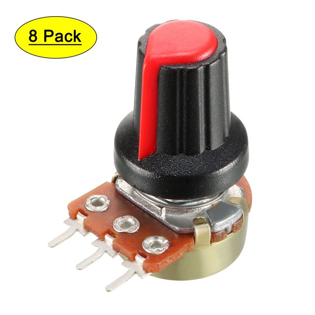 Unique Bargains 8 Pcs 50K Ohm Résistances Variables Potentiomètre à Film de Carbone Rotatif à un Tour avec Boutons