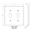 thumbnail image 2 of Walnut Travertine Double Toggle Switch Wall Plate / Switch Plate / Cover - Honed, 2 of 5